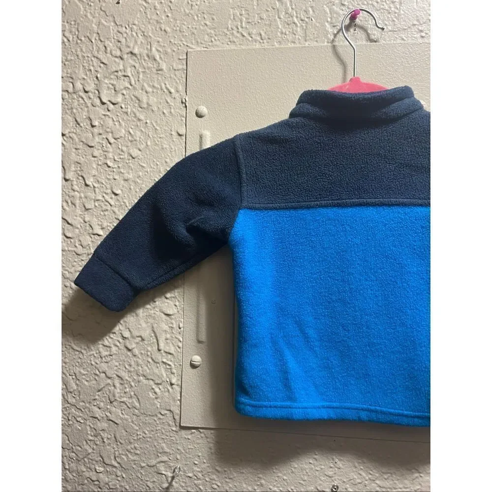 Columbia 2 Tone Blue Full Zip Up Fleece Baby Size 6-12 Month Infant Fleece Zip U